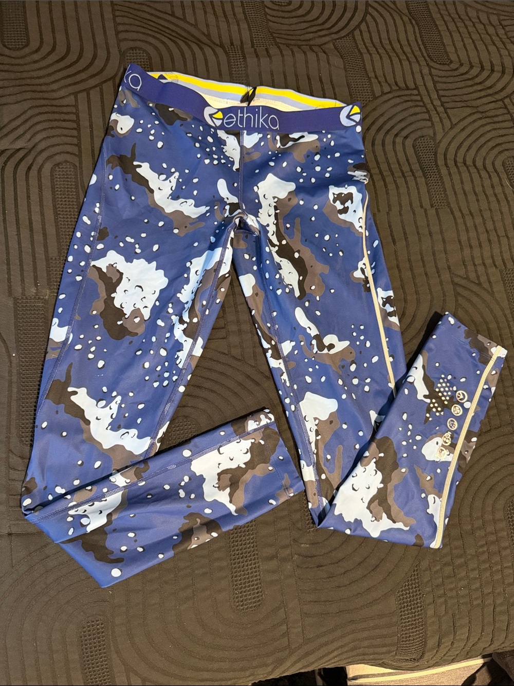 ethika Blue, White & Brown Camo Kids Leggings